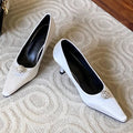 Silk Rhinestone High Heels Pointed Toe Pumps Office Shoes Female Shallow Brand Banquet Dress Shoes