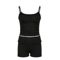 Shorts Set Basic 2 Piece Sets Lace Trim Sleeveless Camis Tops Lowwaisted Shorts Housewear