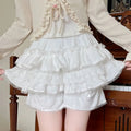 Autumn Japanese Soft Girl Warm Pumpkin Pants Leggings High Waist Pink Cake Skirts for Sweet Lolita Aline Shorts Skirts