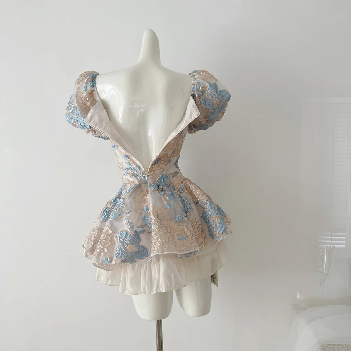 2000s Y2k Mini Dress French Dress Evening Party Clothing Outwear Short Sleeve Bodycon Summer
