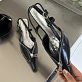 New Designer Pointed Toe Low Heels Mule Shoes Zipper Slingback Sandal Female Party Pumps Fashions High Heels