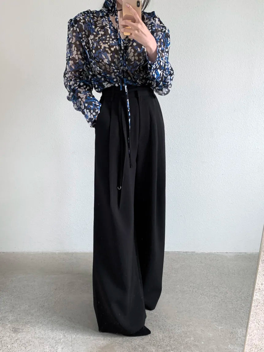 Drop Feeling Wide Leg Suit Pants Spring New High Waist Slimming Versatile Straight Leg Long Trousers