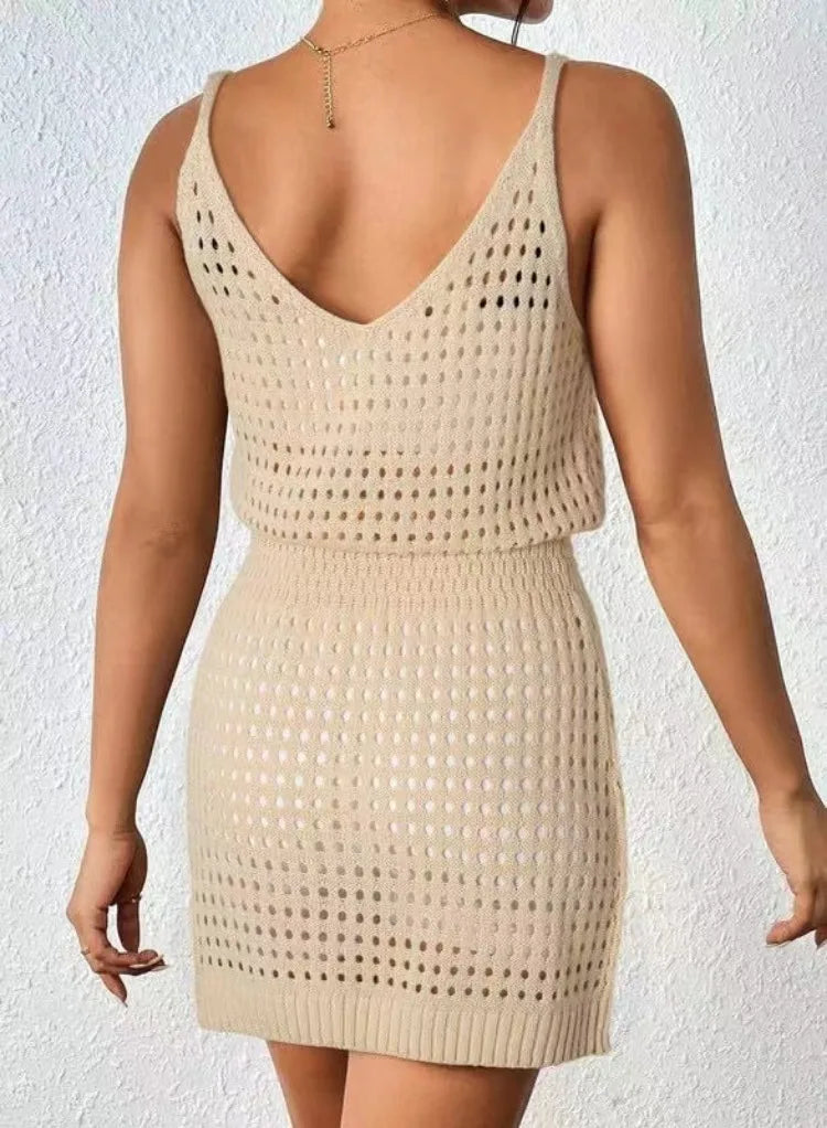 Cover Up Swimwear Romper Dress Summer Crochet Hollow Out Knitted Beach Bathing Suit Simple Comfy Outfits for