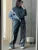 2 Piece-set Drawstring Trousers Contrast Lace-up Autumn Pullover and High Waist Pants Outfits Tracksuit