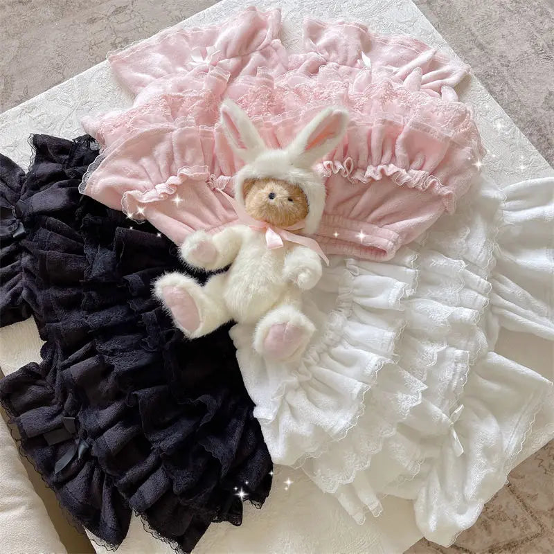 Autumn Japanese Soft Girl Warm Pumpkin Pants Leggings High Waist Pink Cake Skirts for Sweet Lolita Aline Shorts Skirts