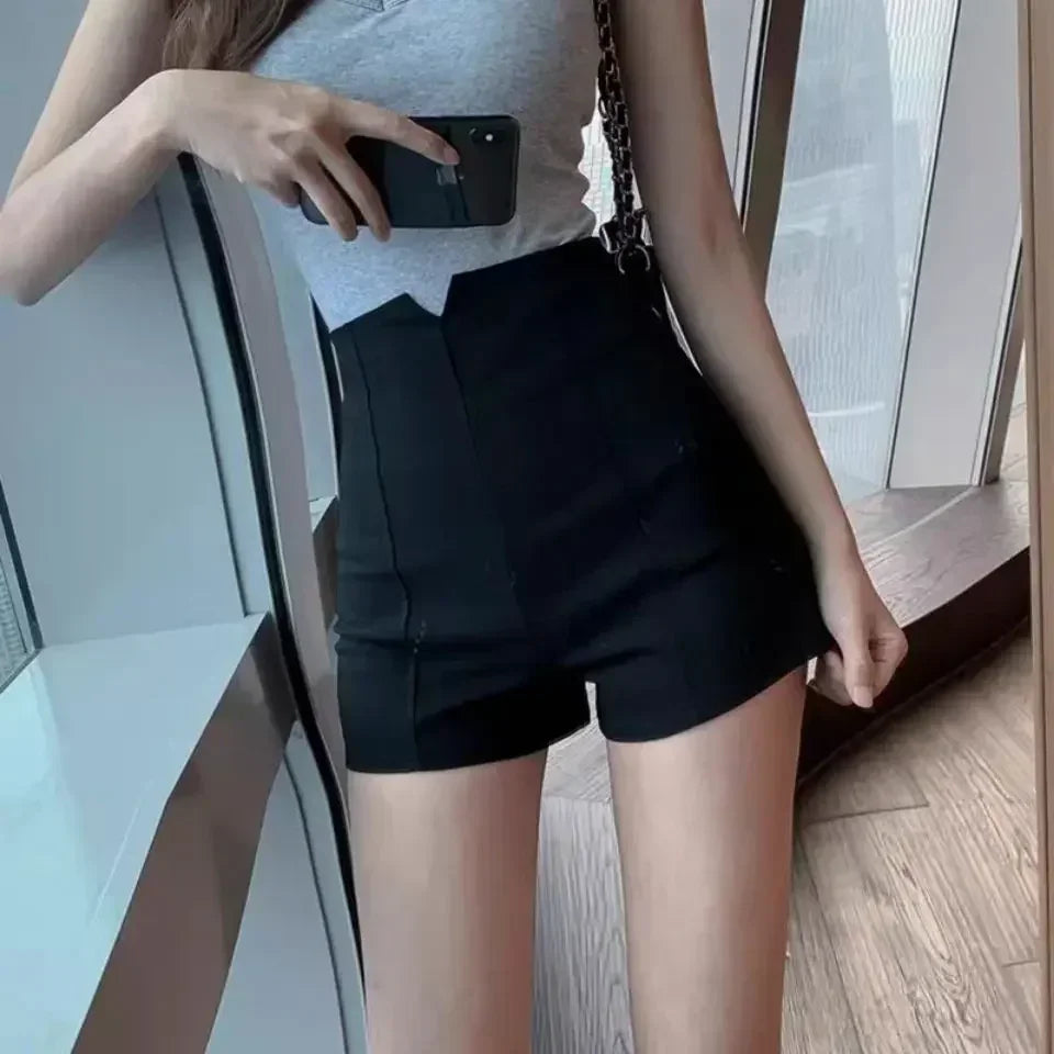 Xs-4xl Black Shorts High Waist White a Line Wide Leg Suit Short Club Slim Hot Short Pants New