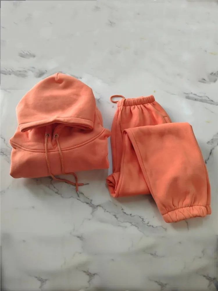 New Hoodies Suit Winter Spring Tracksuit Two Pieces Set Sports Pullover Sweatpants Sweatshirt Mujer