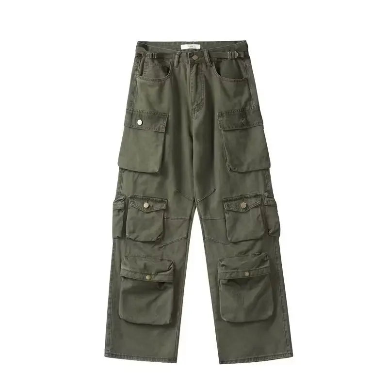 Multiple Pockets Cargo Pants for Loose High Waist Sweatpants Baggy Pant Woman Trousers