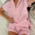 Kawaii Star Heart Print 2 Piece Set Loungewear Striped Button Up Short Sleeve Blouse T-shirt Tops + Shorts Pajamas Korean