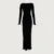 Backless Ruffled Knitted Long Dress for Contrast Color Flare Sleeve Autumn Bodycon Evening Party Sweater Dress