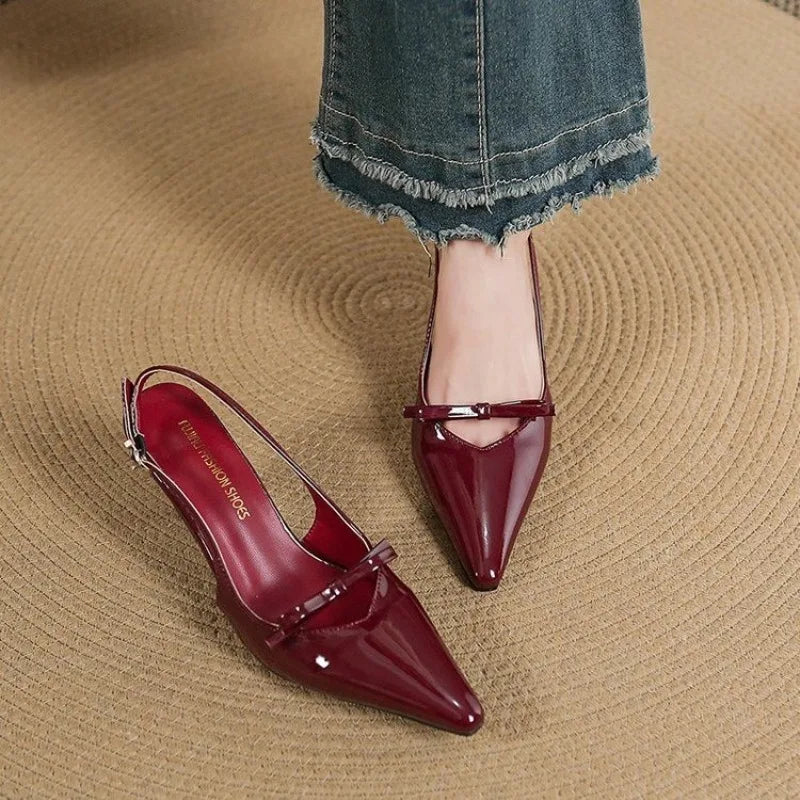 Summer New Color Highheeled Sandals for Bow Dress Single Party Wedding Shoes