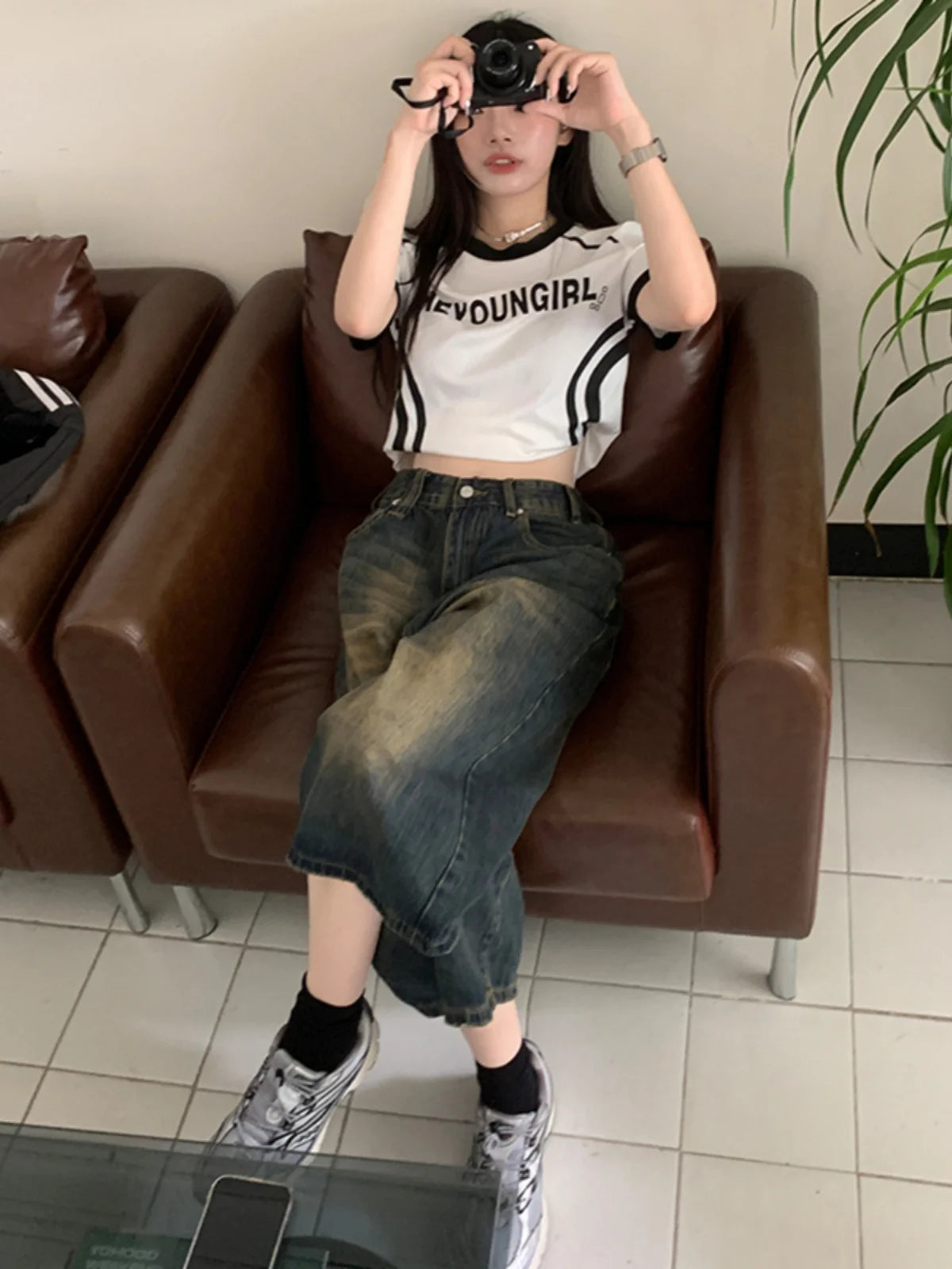 Knee Length Blue Denim Shorts 90s Aesthetic Jeans Shorts Y2k Harajuku Korean Cowboy Short Pants 2000s Clothes