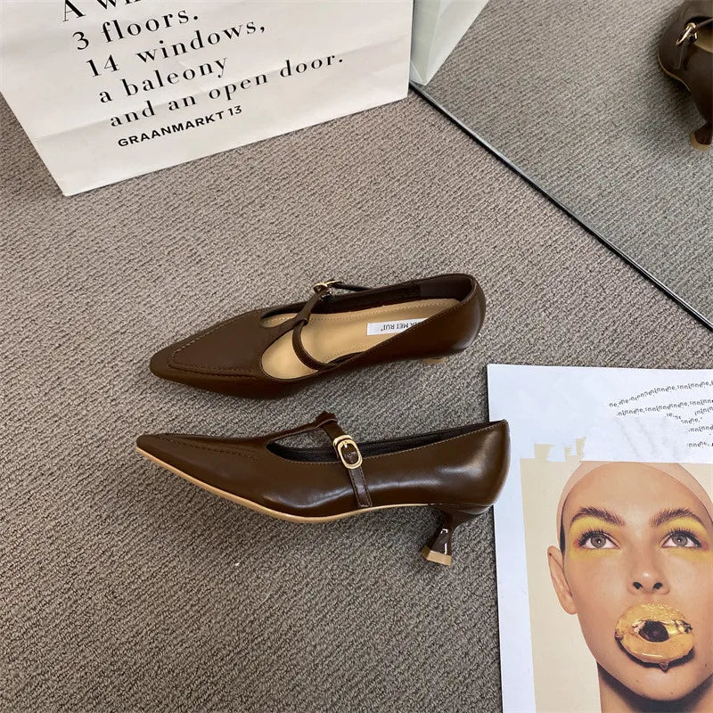 Shoes on Heels Female Footwear Pointed Toe Clogs Platform Shallow Mouth Sneaker Dress New Creepers S