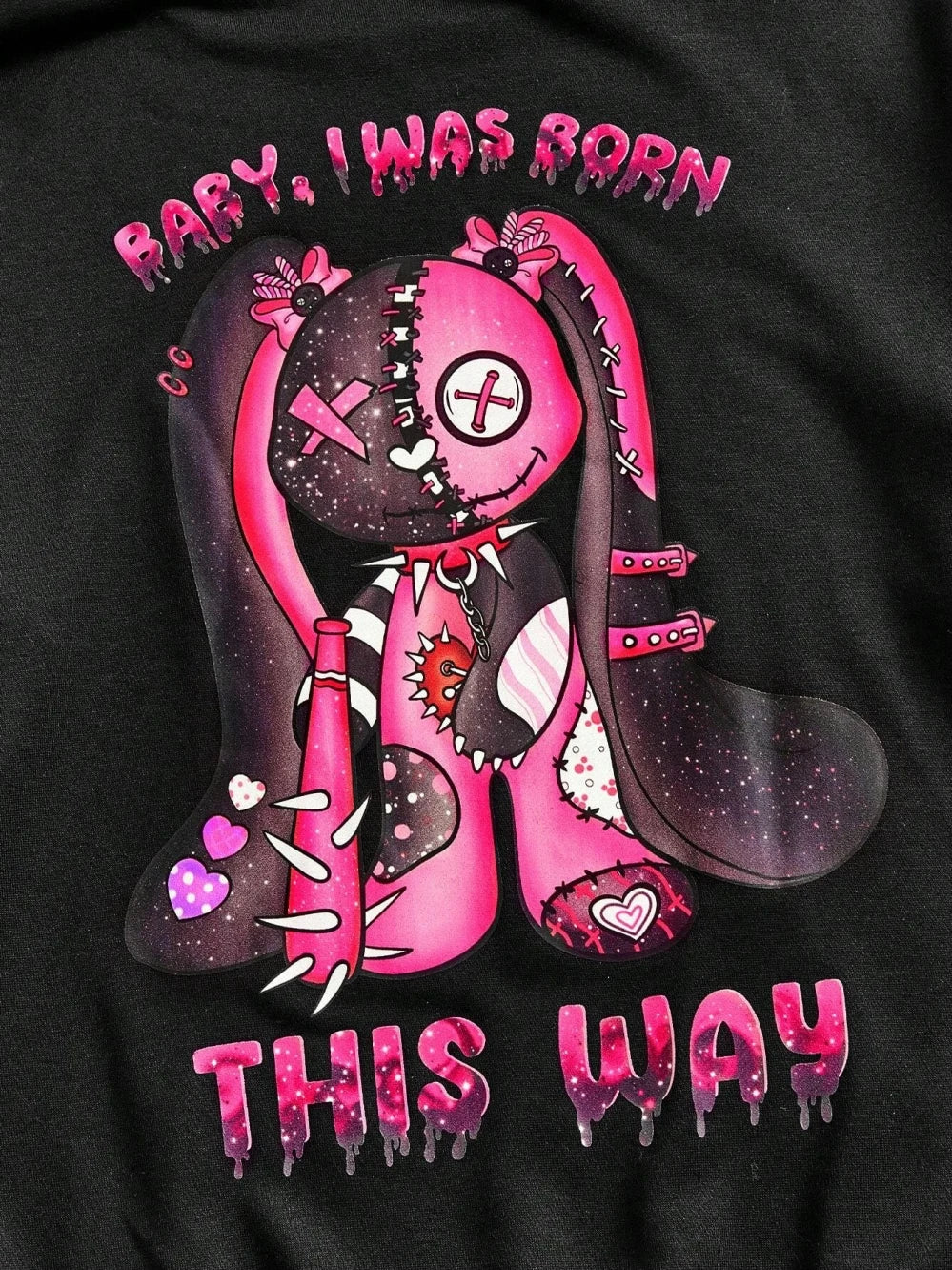 Pink Puppet Bear a and Terrifying Appearance Hooded Warm Fleece Hoodies Street Hoodie Hipster Loose Clothes