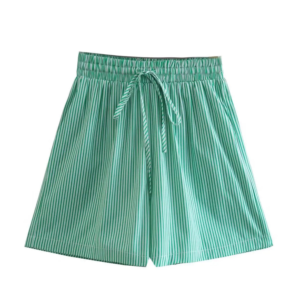 Drawstring Short Pants Sets New Summer Long Sleeve Pocket Irregular Blouse+shorts Outfits Two-piece Set