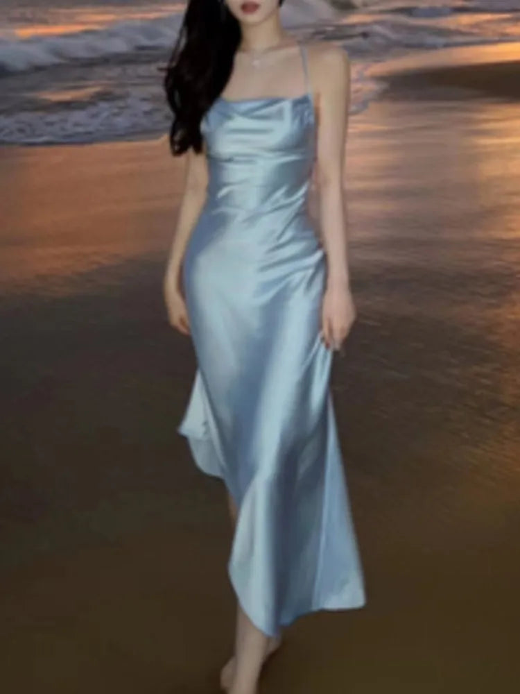 Evening Party Midi Dress Female Prom Vestidos Lady Holiday Beach Clothes Dress for