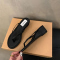 Summer New Slipper Narrow Band Slip on Flip on Shoes Low Wedge Heel Outdoor Dress Slides New Woman