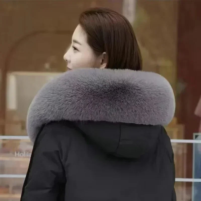 Soft Scarf Winter Faux Fox Fur Collar Furry Warm Thicken Parka Coat Hood Decor Fake Fur Shawl Scarves