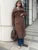 Winter Female Parkas Outwear Loose Lace-up High Waist Long Sleeve Pocket Lapel Bandage Coat for Parkas