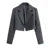 Autumn Notched Collar Open Stitching Blazer Full Sleeve High Waist Short Suit Cool Girl Coat Outwear