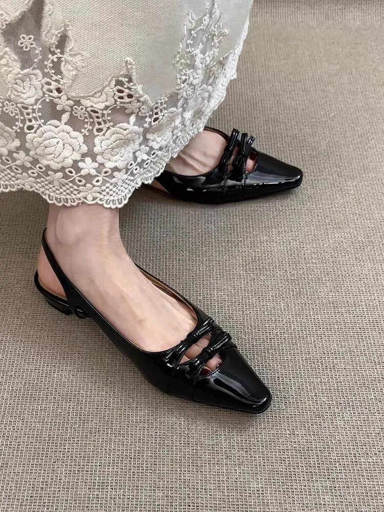 Designer Summer Cover Toe Sandals Butterflyknot Dress Shoes Low Heel Stripper Party Sandalias