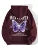 Purple Butterfly Printing Hoodies Fleece Pocket Hoody Simple Hoodie Autumn Loose Female