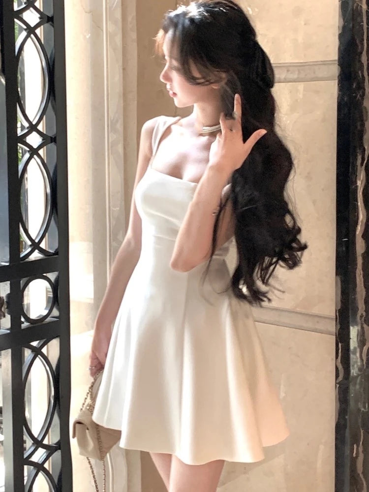 Summer Midi Dress French Holiday Party Dresses Aline Prom Robe Wedding Vestidos Clothes New