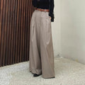 Spring Wide Leg Pants High Waist Korean Loose Trousers Pockets Female