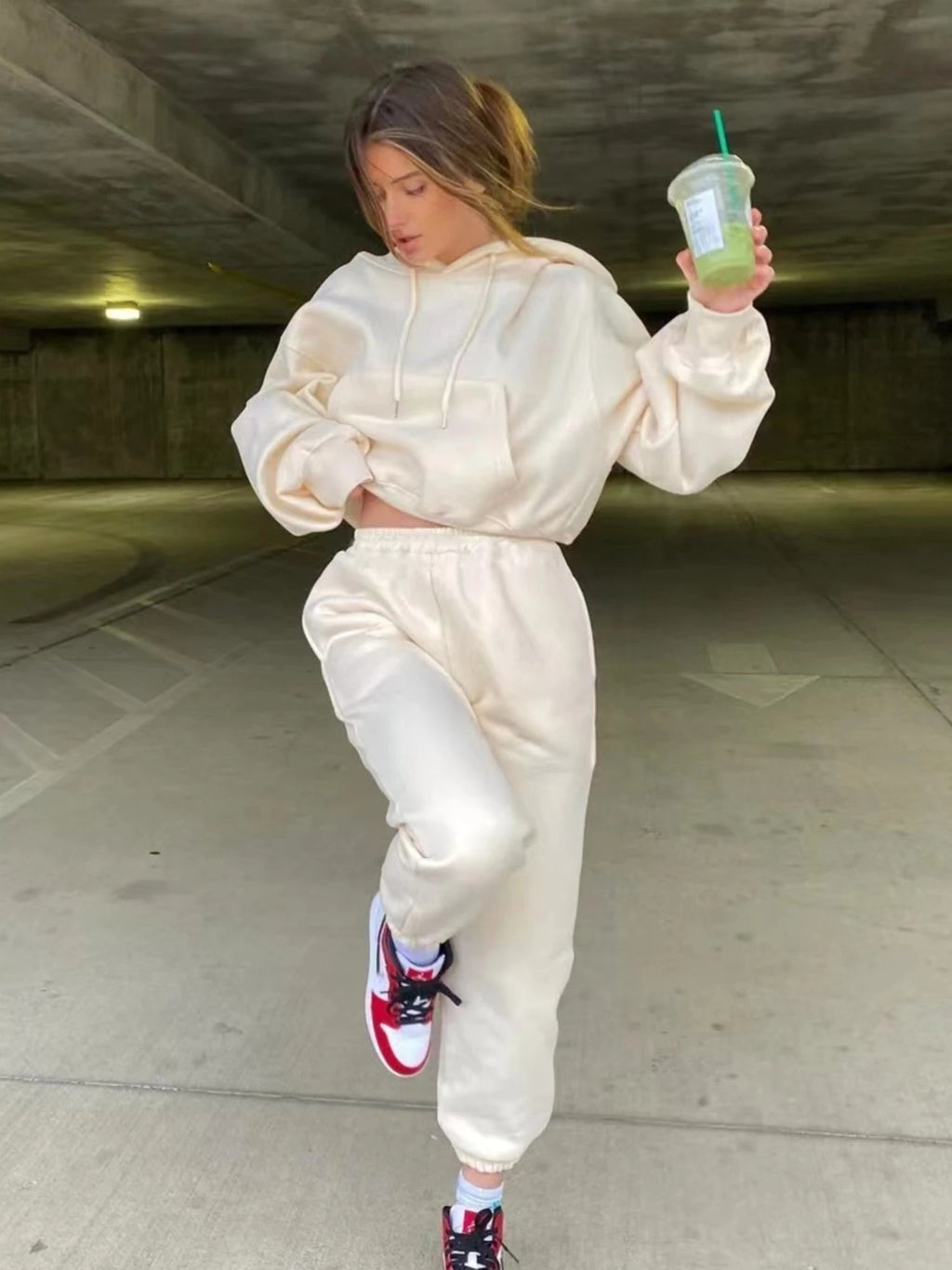 New Hoodies Suit Winter Spring Tracksuit Two Pieces Set Sports Pullover Sweatpants Sweatshirt Mujer