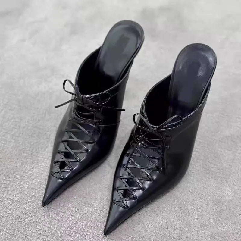 Ktlethomasw New Summer Crossstrap Pointed Toe Sandals Stiletto High Heels Shoes Slippers Sandalias De Las Mujeres