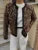 Female Leopard Cardigan Sweater Printed Contrast Loose Long Sleeve Commute Cropped Coat ’s Autumn Cardigan