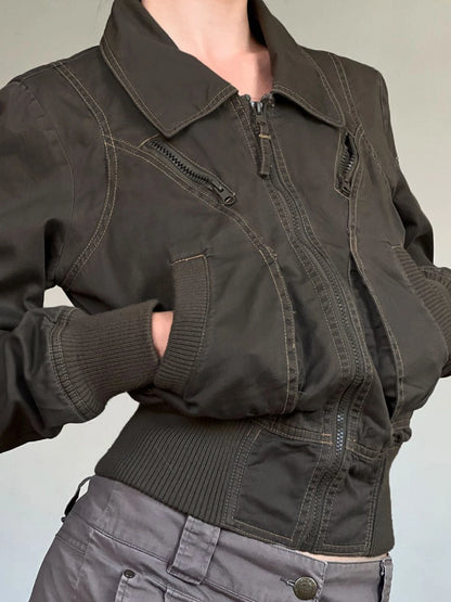 Punk Zipper Long Sleeve Jackets Slim S New Clothes Binding Waist Coat