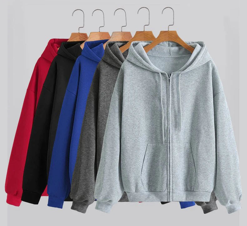 Fleece Zip Up Hoodies Running Sports Sweatshirts Female Classic Zipper Jackets Y2k Hip Hop