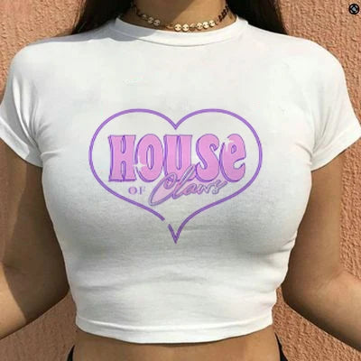 Short-sleeved T-shirt ’s Summer New Sweet Spice Print Design Sense Short Slim-fit Top