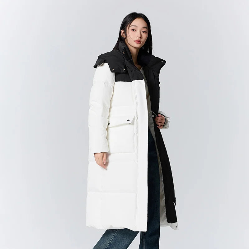 Down Jacket Long Hooded Outdoor Winter New Letter Three-proof Thick Coat Heat Storage