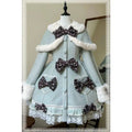 Winter Clothes New Sweet Lolita Dresses Short Cloak Shawl Coat Bow Aline Wool Dress Woolen Two Piece Set Outfits