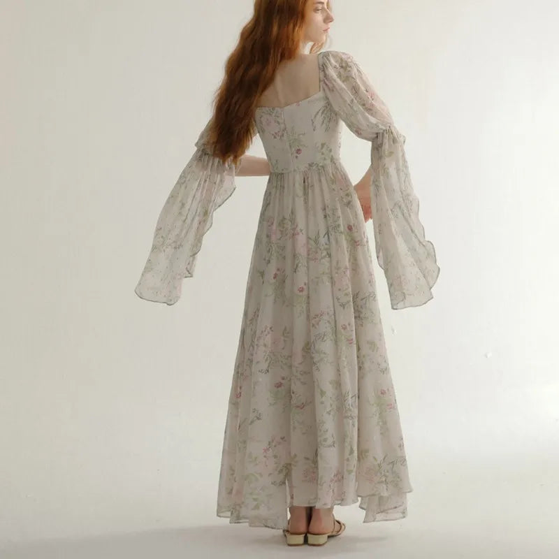 French Princess Long Dresses Autumn New A-line Evening Party Dress One Piece Vestidos Mujer