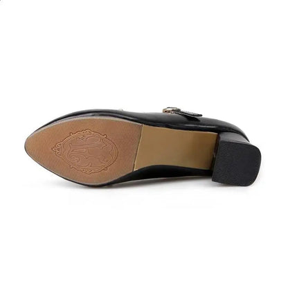 Big Size Shoes Woman Female Footwear Rivets Studs Large Size Summer Dress Pu Tpr Med Rome Hoof Heels Rivets Studs Big Size Shoes