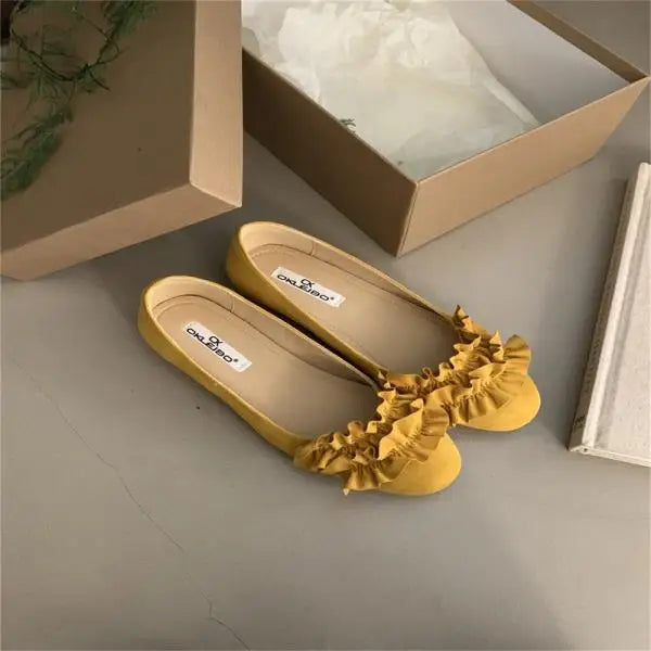 Shoes Woman Flats Shallow Mouth Allmatch Modis Female Sneakers Round Toe Dress New Comfortable Rubber Flock F