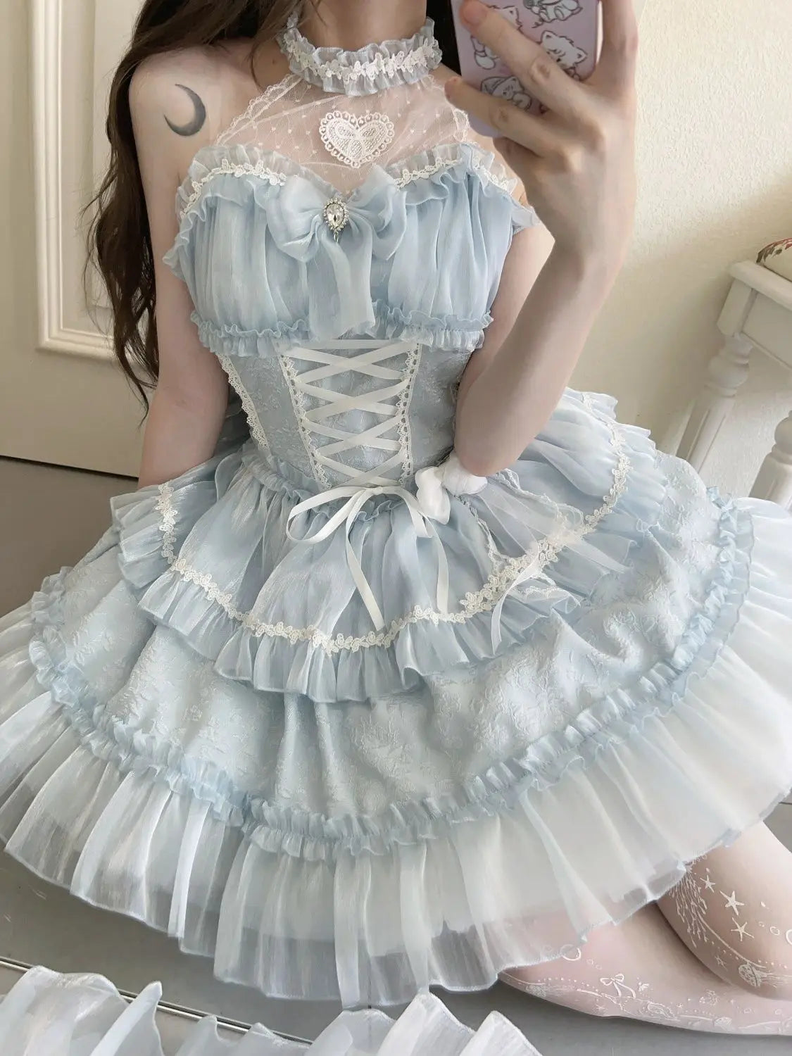 Japan Mini Dress Summer Sleeveless Lolita Dress Female Tierred Wedding Party Dress Lady White Prom Dress