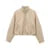 ’s Khaki Bomber Jacket Stand Collar Zipper Pocket Long Sleeve Short Coats Female Spring Thick Warm Outwear New