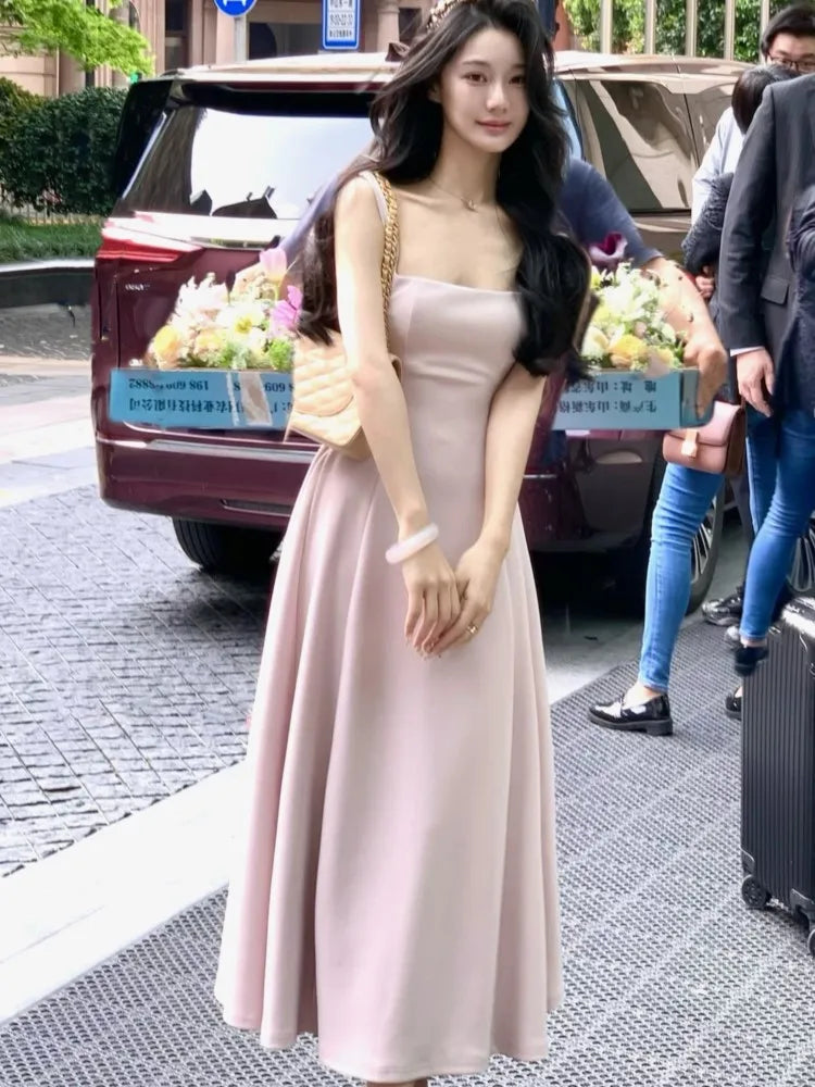Summer Midi Dress French Holiday Party Dresses Aline Prom Robe Wedding Vestidos Clothes New