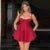 Bows Spaghetti Strap Dress for Plunge Bodycon Mini Dress Zipper A-line Backless Folds Party Dress High Waist