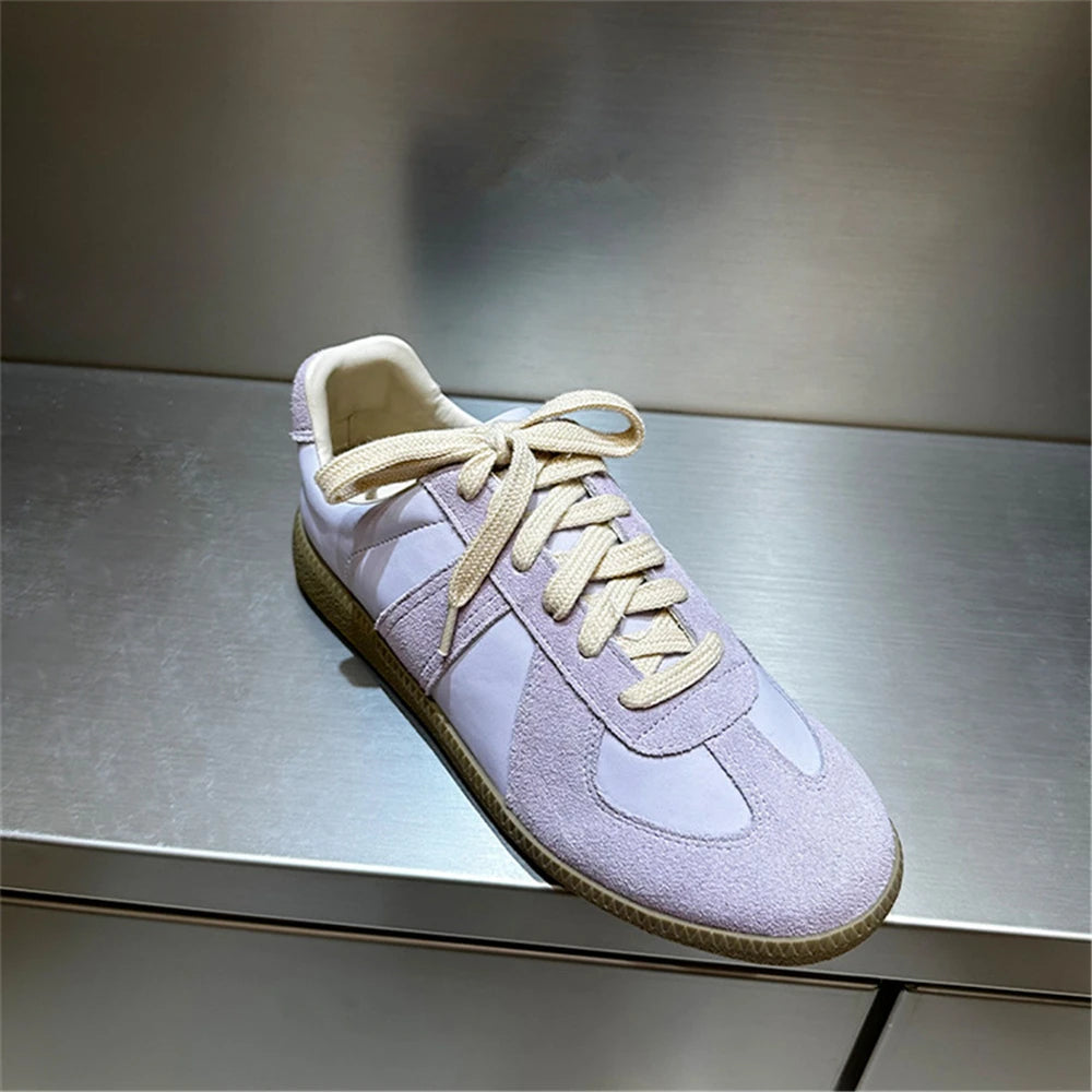 New Genuine Leather Sneakers Crosstied Comfort Flats Shoes Woman Sport Shoes Female Sneakers