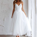 Embroidered Lace Party Dress Vneck Sleeveless Long Dress Loose Hollow Out Beach Dress