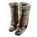 Hairy High Top Long Boots for in Winter Fashionable and Versatile, Knee Length, Low Heel, Warm Cotton Shoes, Snow Boots