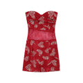 Print Mini Dress Patchwork Transparent Mesh Sheath Strapless Dress Red Party Club Birthday Dress New