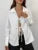 ’s Long Sleeve Shirt Hollow Lace Up Color Top Commuting Patchwork ’s Shirt Cardigan Top