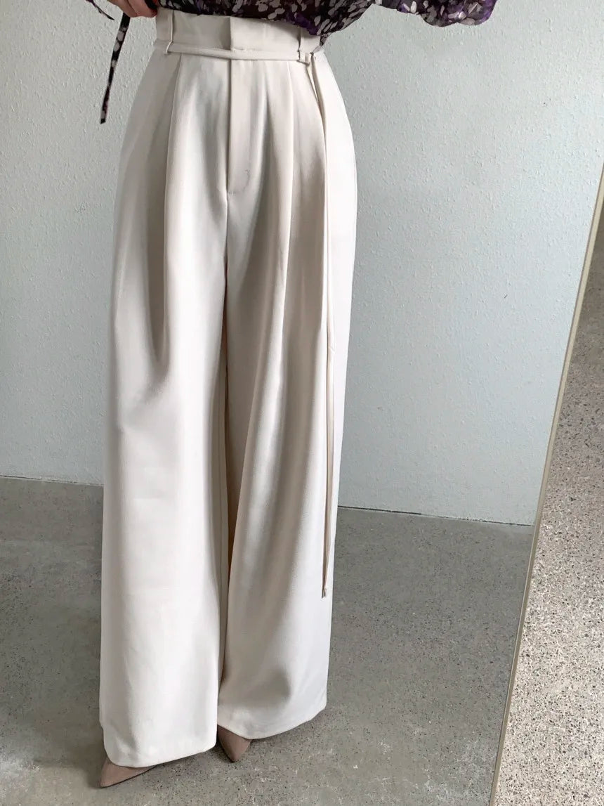 Drop Feeling Wide Leg Suit Pants Spring New High Waist Slimming Versatile Straight Leg Long Trousers