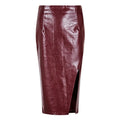 Temperament Slim Dress New High Waist Slit Cover Hip Leather Skirt Luxurious Party Evening Long Dresses